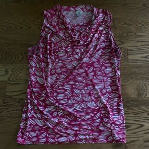 Worthington Blouse Cowl Neck Burgundy Large Sleeveless